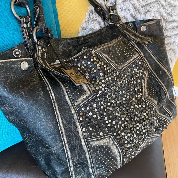 Frye Deborah Star Vintage Leather Shoulder Bag - Picture 2 of 8